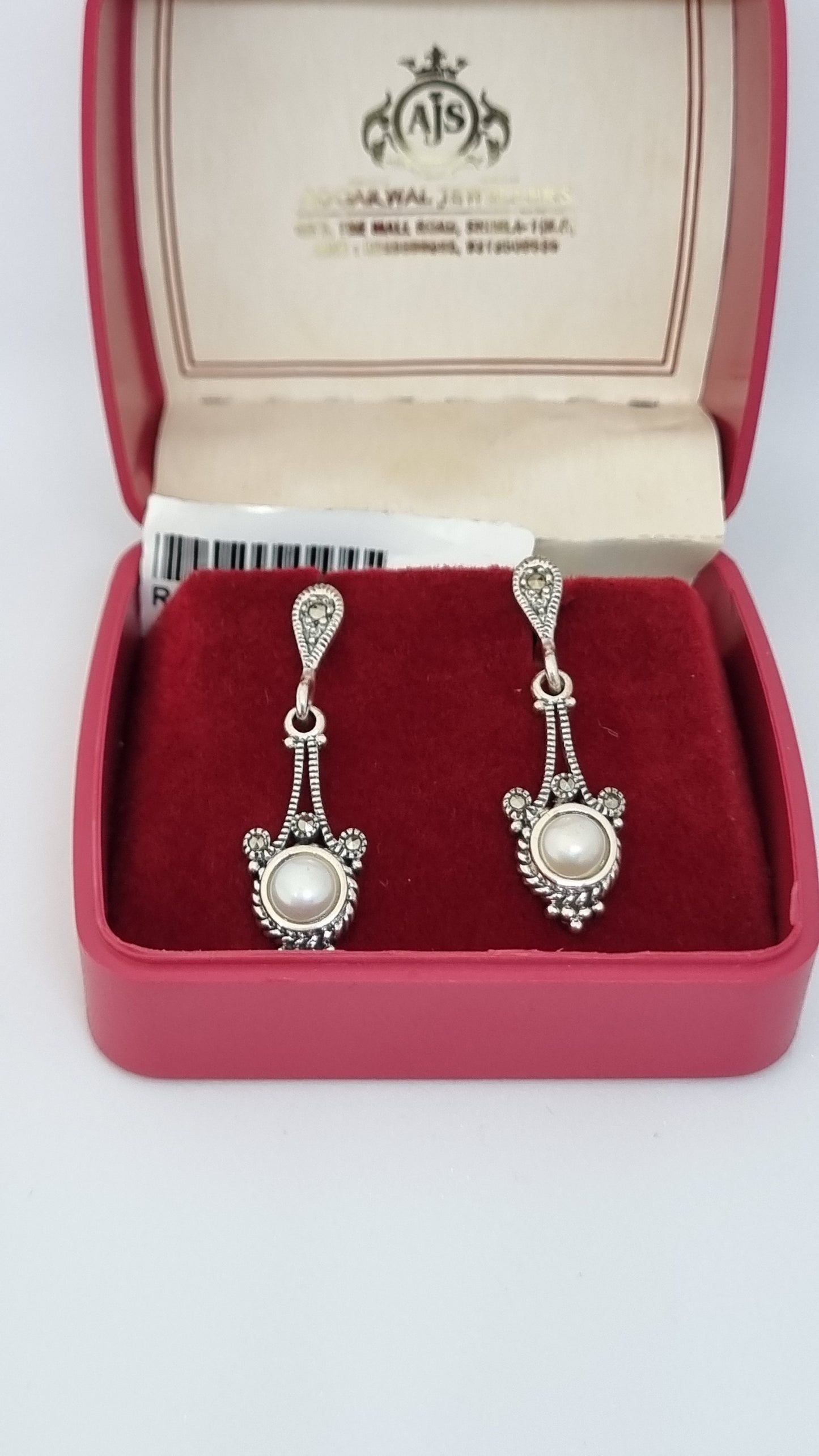 92.5 Sterling Silver Vintage-Inspired Pearl Drop Earrings