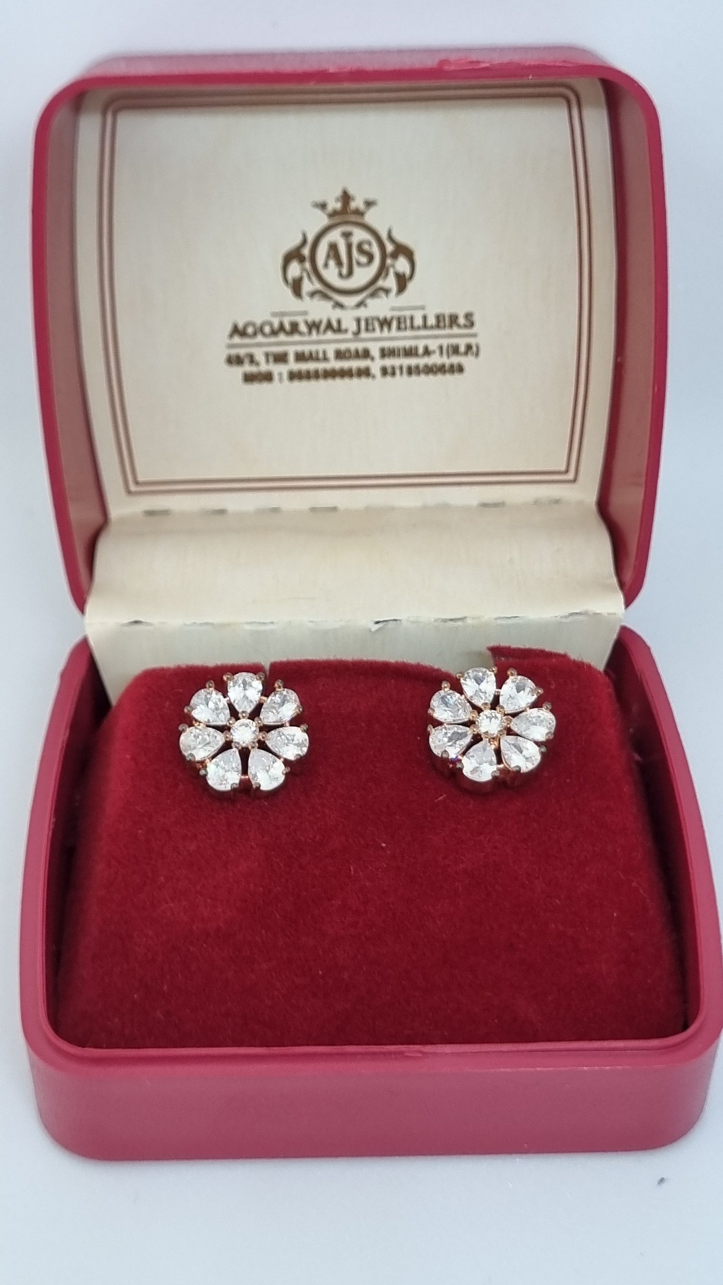 92.5 Sterling Silver Floral Cluster Stud Earrings