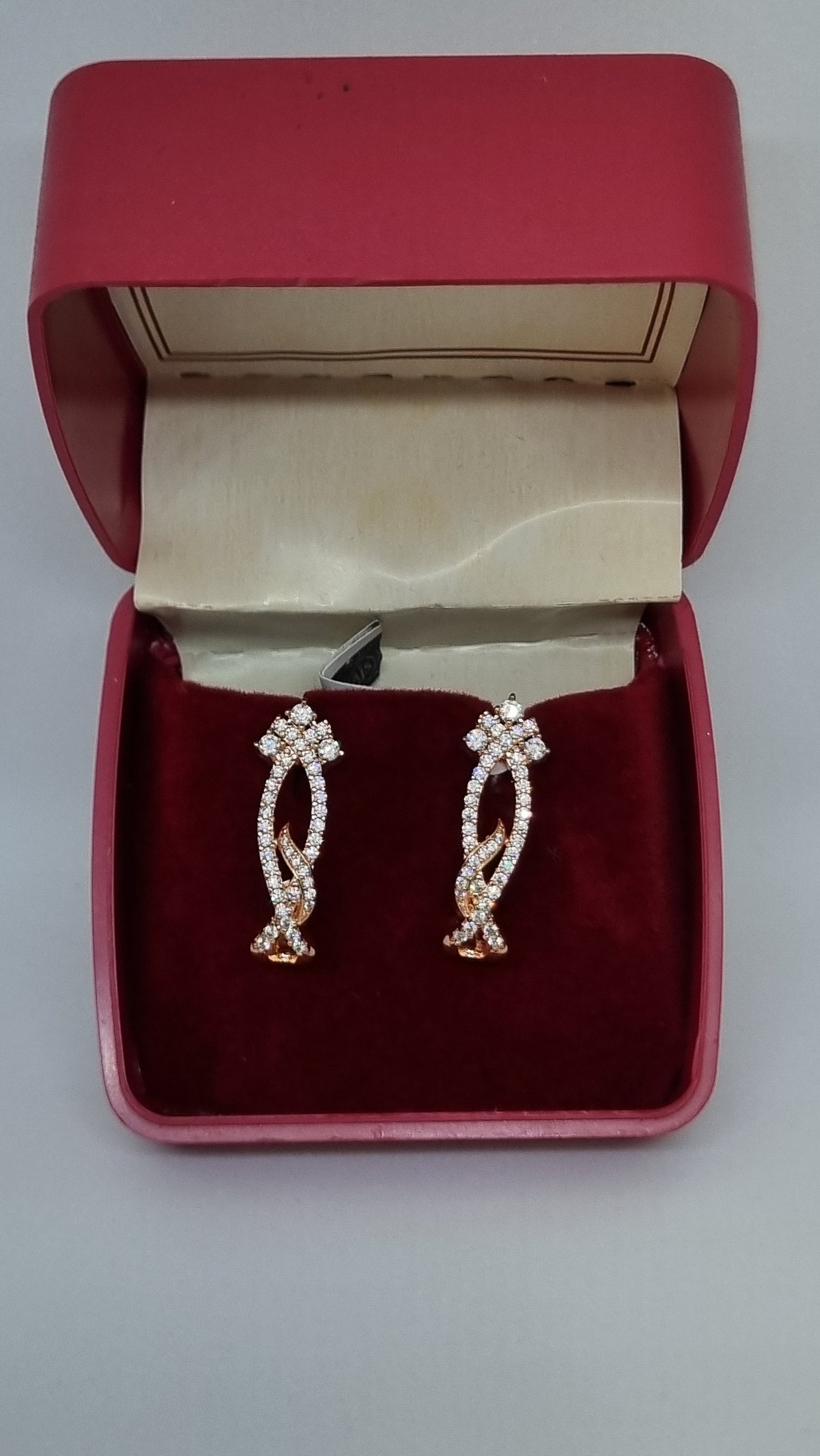 92.5 Sterling Silver Drop Earrings with Zirconia Accents