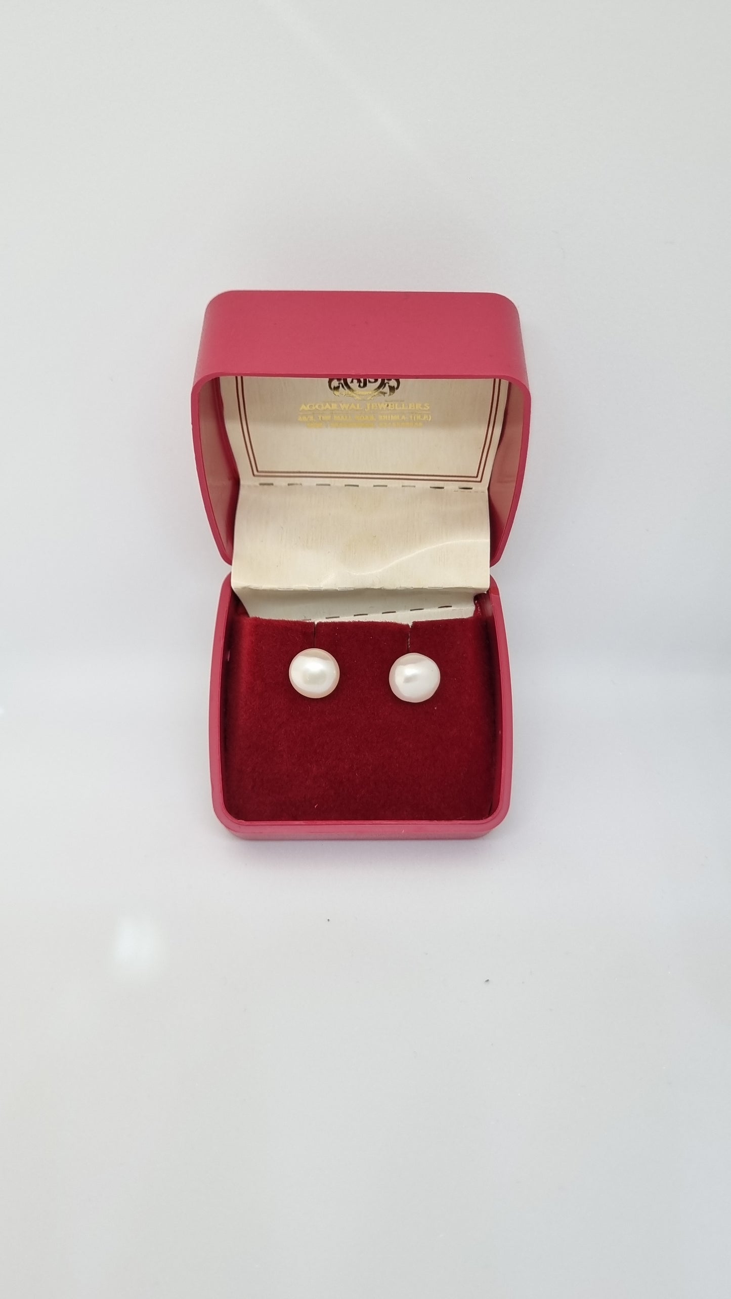 Round Pearl Stud Earrings