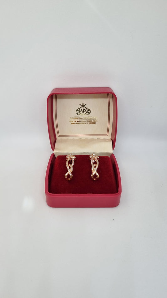 92.5 Sterling Silver Drop Earrings with Zirconia Accents